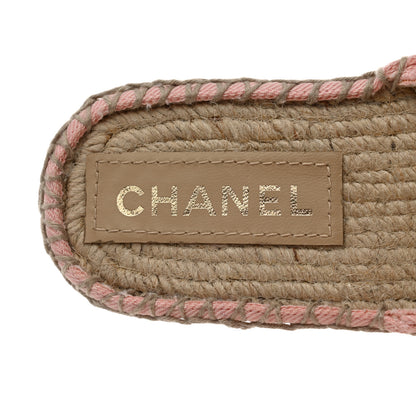 Chanel Denim CC Espadrille Mules 35 Pink Black 8 of 10