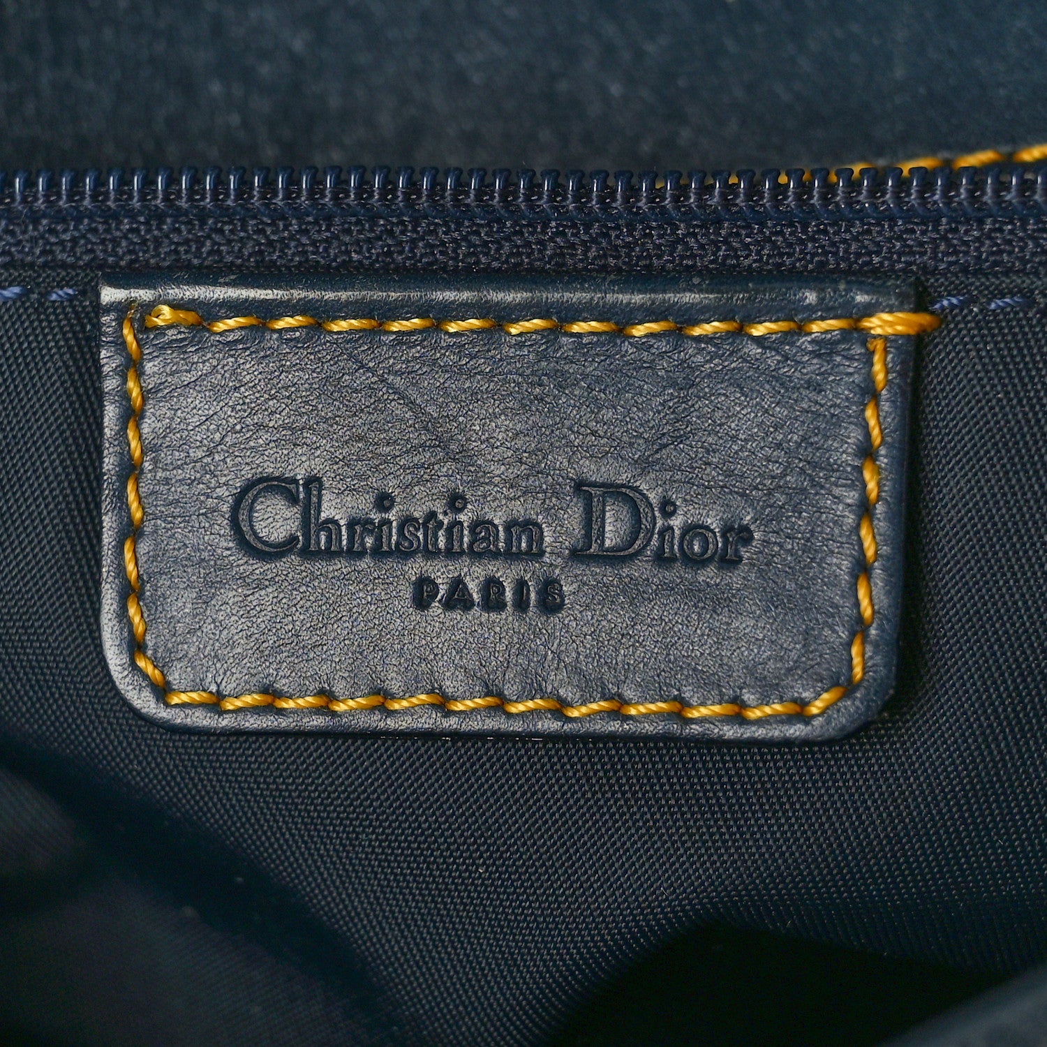 Christian Dior Monogram Double Saddle Bag Navy Blue 6 of 12