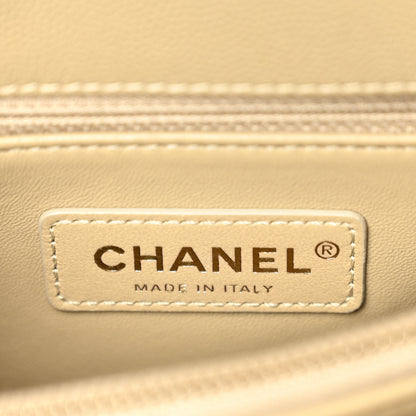 Chanel Caviar Lizard Embossed Quilted Small Coco Handle Flap Dark Beige 6 of 11