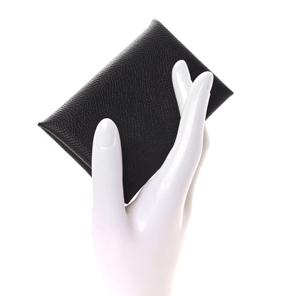 Hermes Epsom Calvi Card Case Black 2 of 7