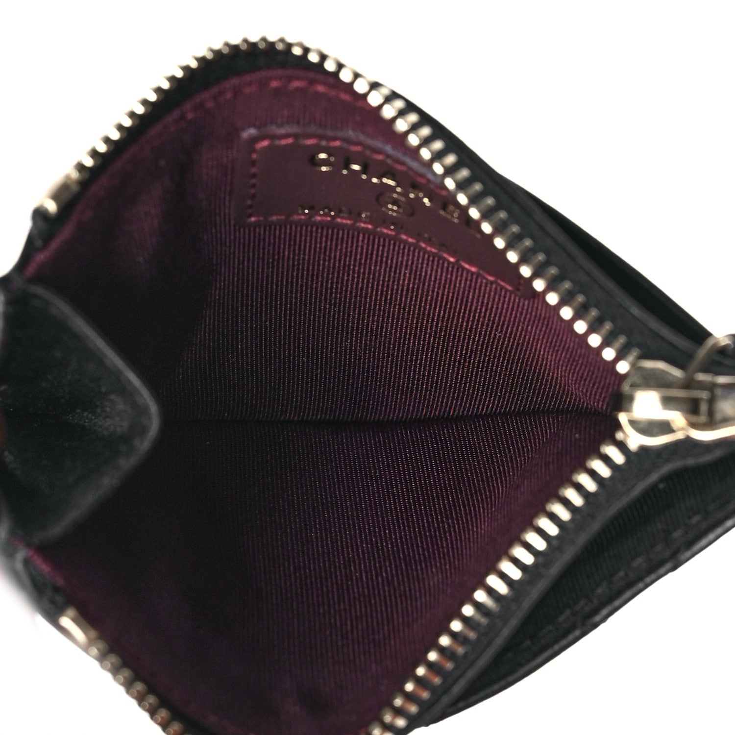 Chanel Lambskin Quilted CC Zip Card Holder Black 5 of 8