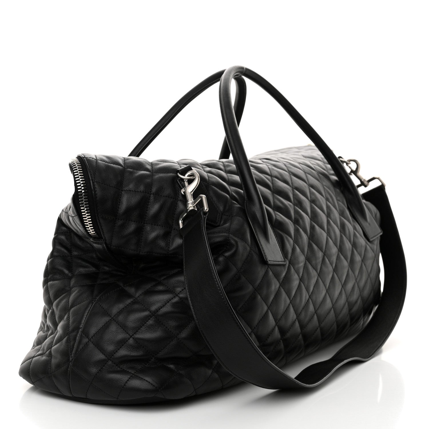 Saint Laurent Calfskin Quilted ES Giant Travel Bag Black 3 of 13