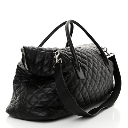 Saint Laurent Calfskin Quilted ES Giant Travel Bag Black 3 of 13