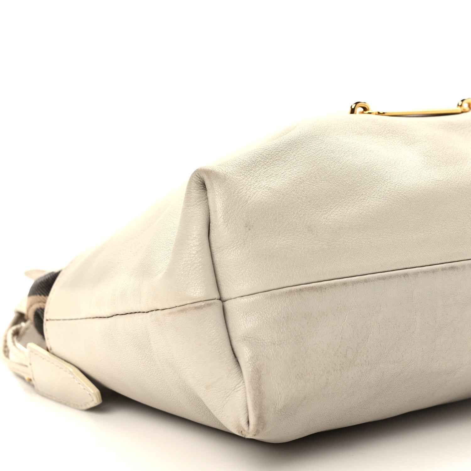 Burberry Derby Calfskin House Check Little Crush White 10 of 15