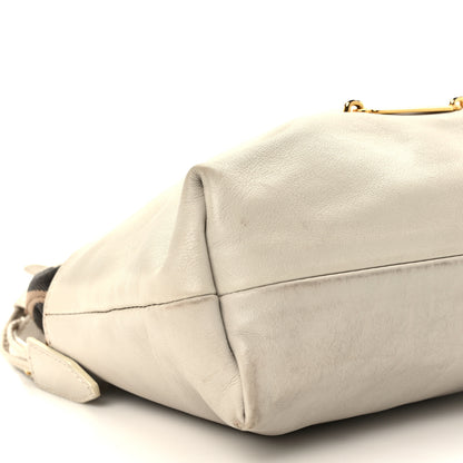 Burberry Derby Calfskin House Check Little Crush White 10 of 15