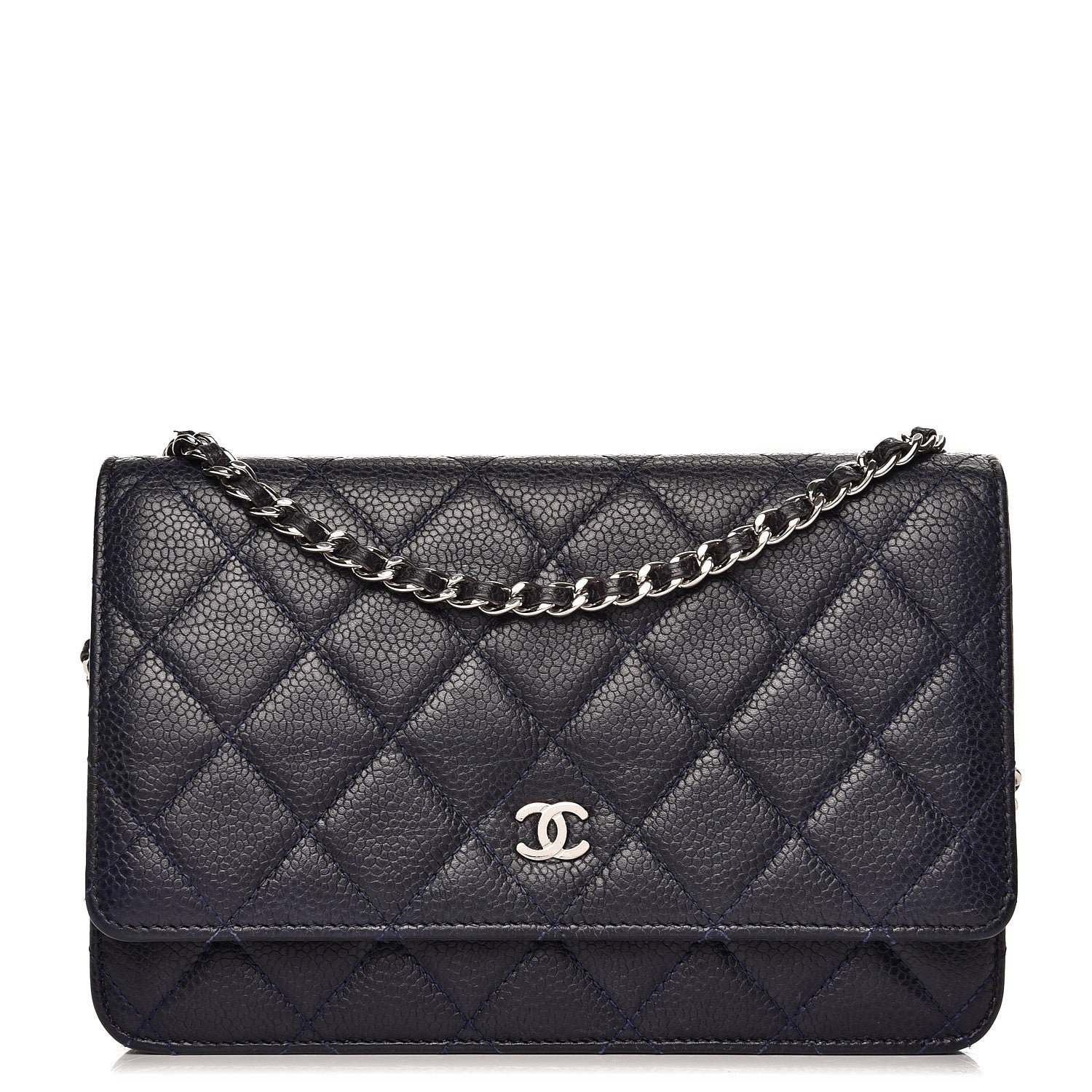 Chanel Caviar Quilted Wallet On Chain WOC Navy 1 of 10