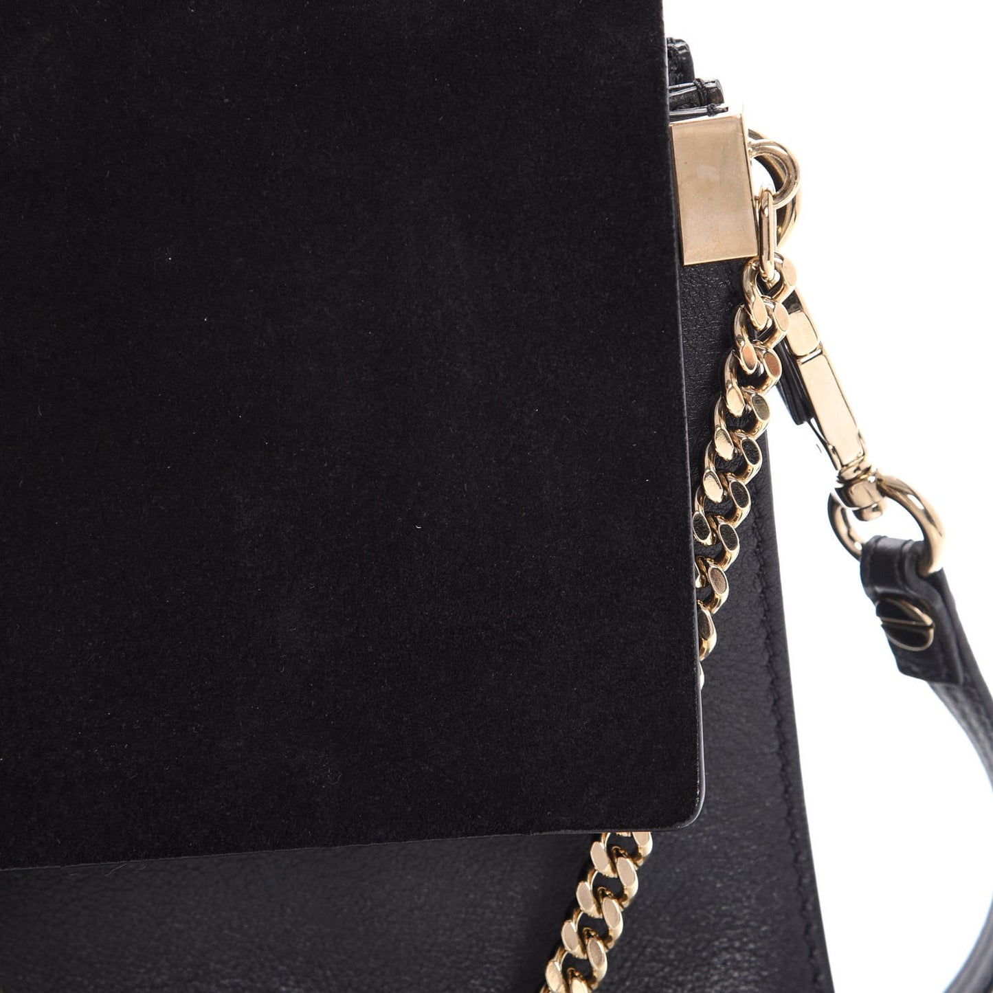 Suede Calfskin Medium Faye Shoulder Bag Black