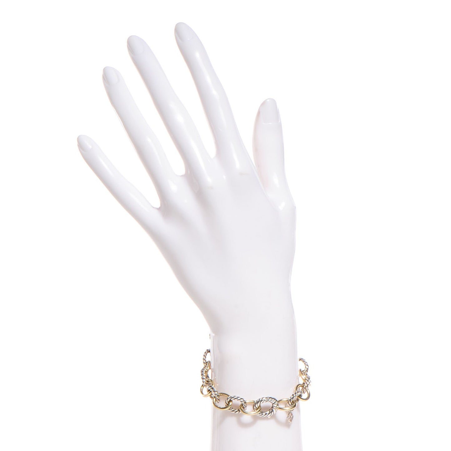 Sterling Silver 18K Yellow Gold 10mm Medium Oval Link Bracelet