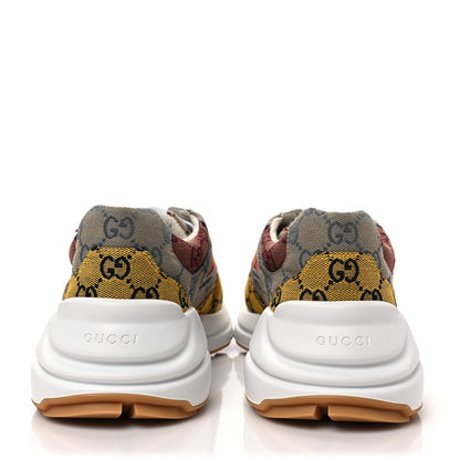 Gucci Monogram Multicolor Mens Rhyton Sneakers 10.5 Yellow Blue Great White Tabasco 5 of 7