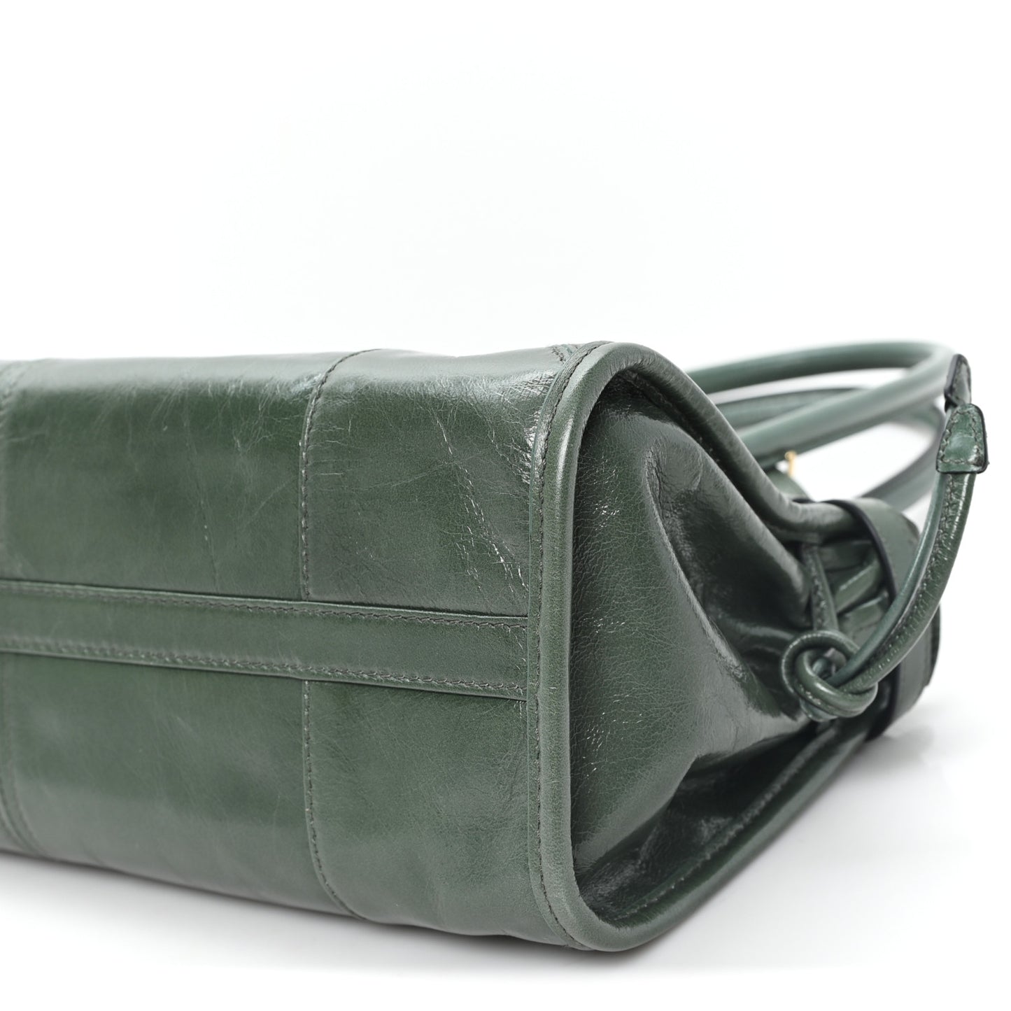 Glossy Calfskin Triangle Medium Bonnie Shoulder Bag Salvia