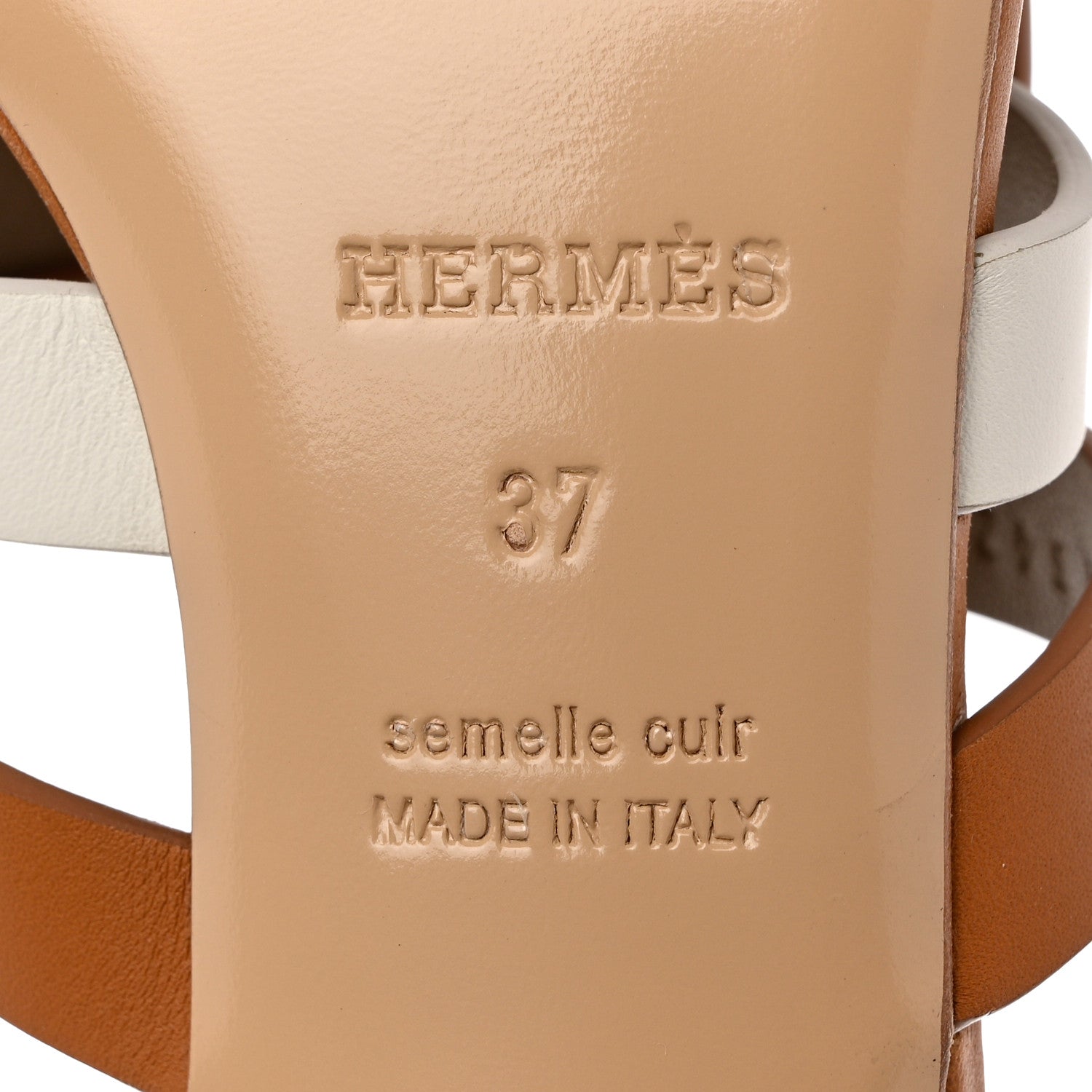 Hermes Calfskin Amica Sandals 37 White Naturel 8 of 11