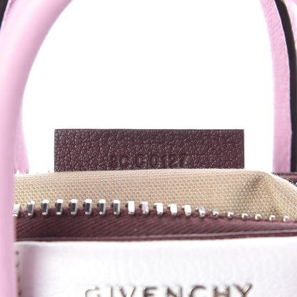Givenchy Sugar Goatskin Mini Tri-Color Antigona Burgundy Pink White 7 of 11