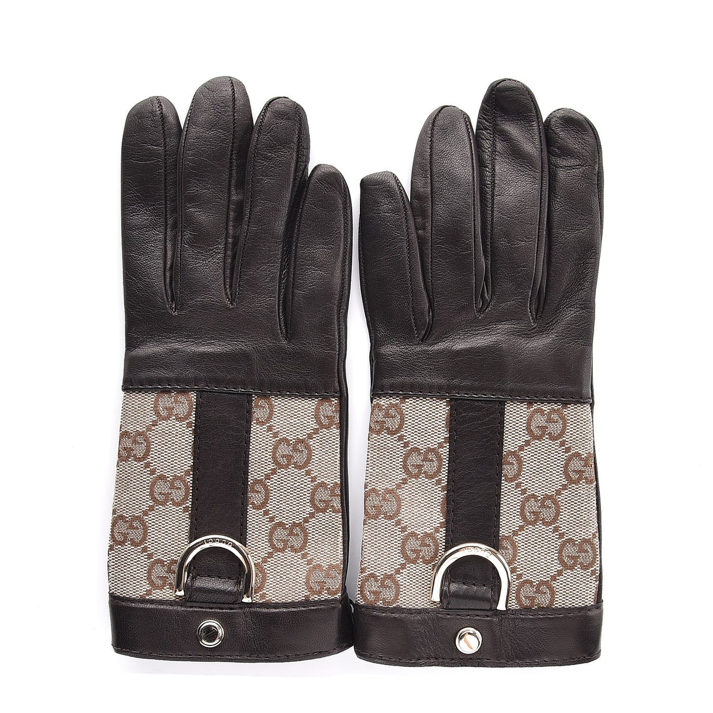 Monogram Calfskin Short Ring Stud Gloves 6.5