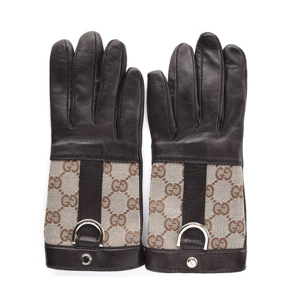 Gucci Monogram Calfskin Short Ring Stud Gloves 6.5 1 of 7