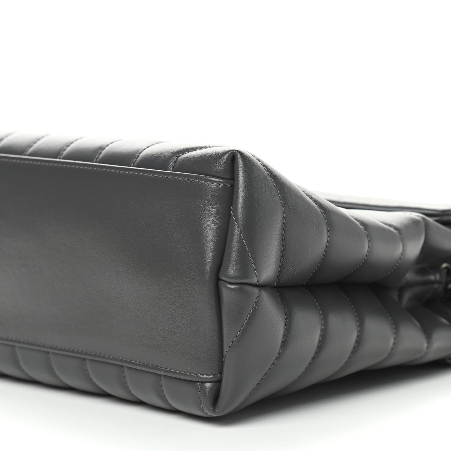Calfskin Y Quilted Monogram Medium Loulou Chain Satchel Asphalt