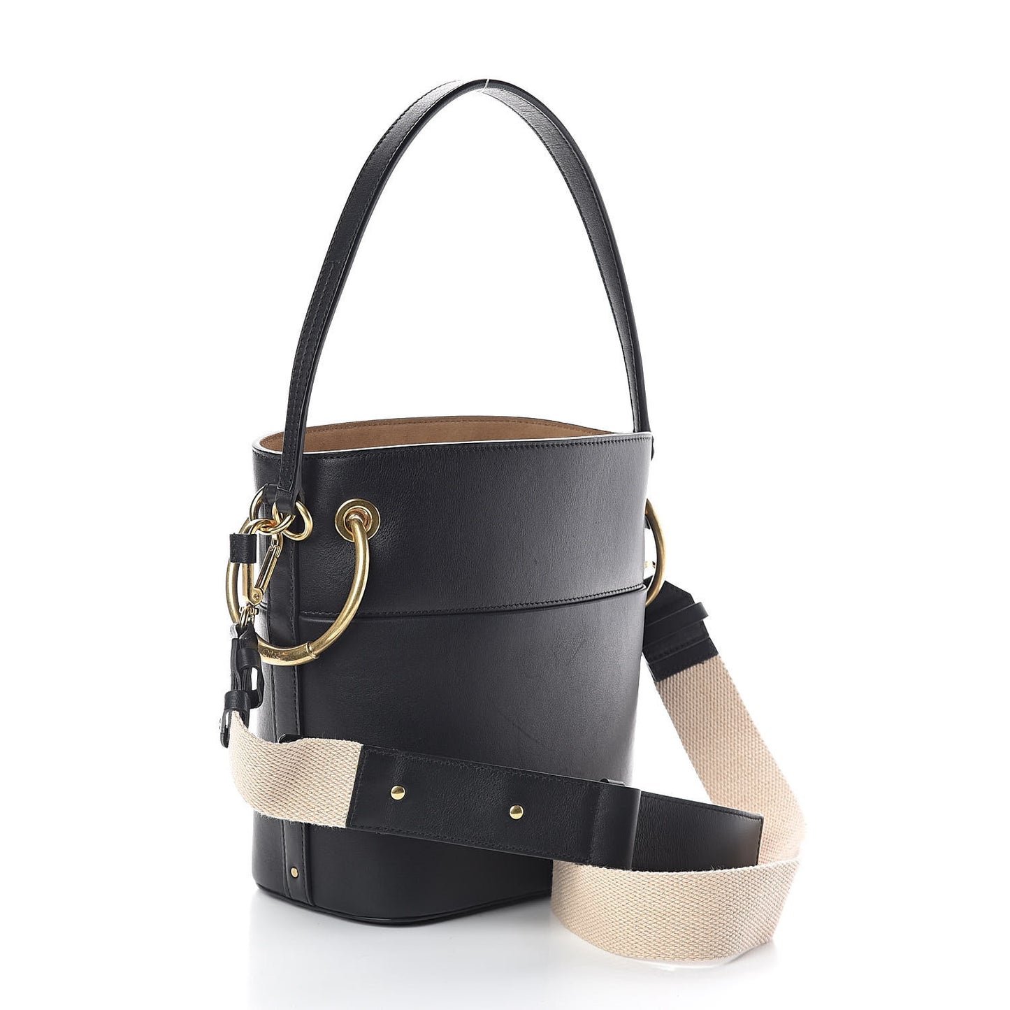 Smooth Calfskin Small Roy Bucket Bag Black