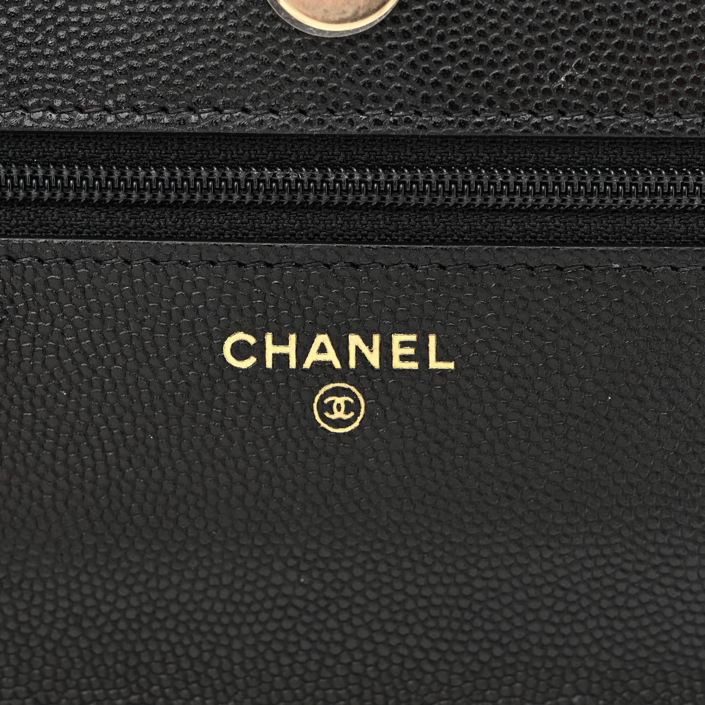 Caviar Quilted French New Wave Chain CC Wallet On Chain WOC Black