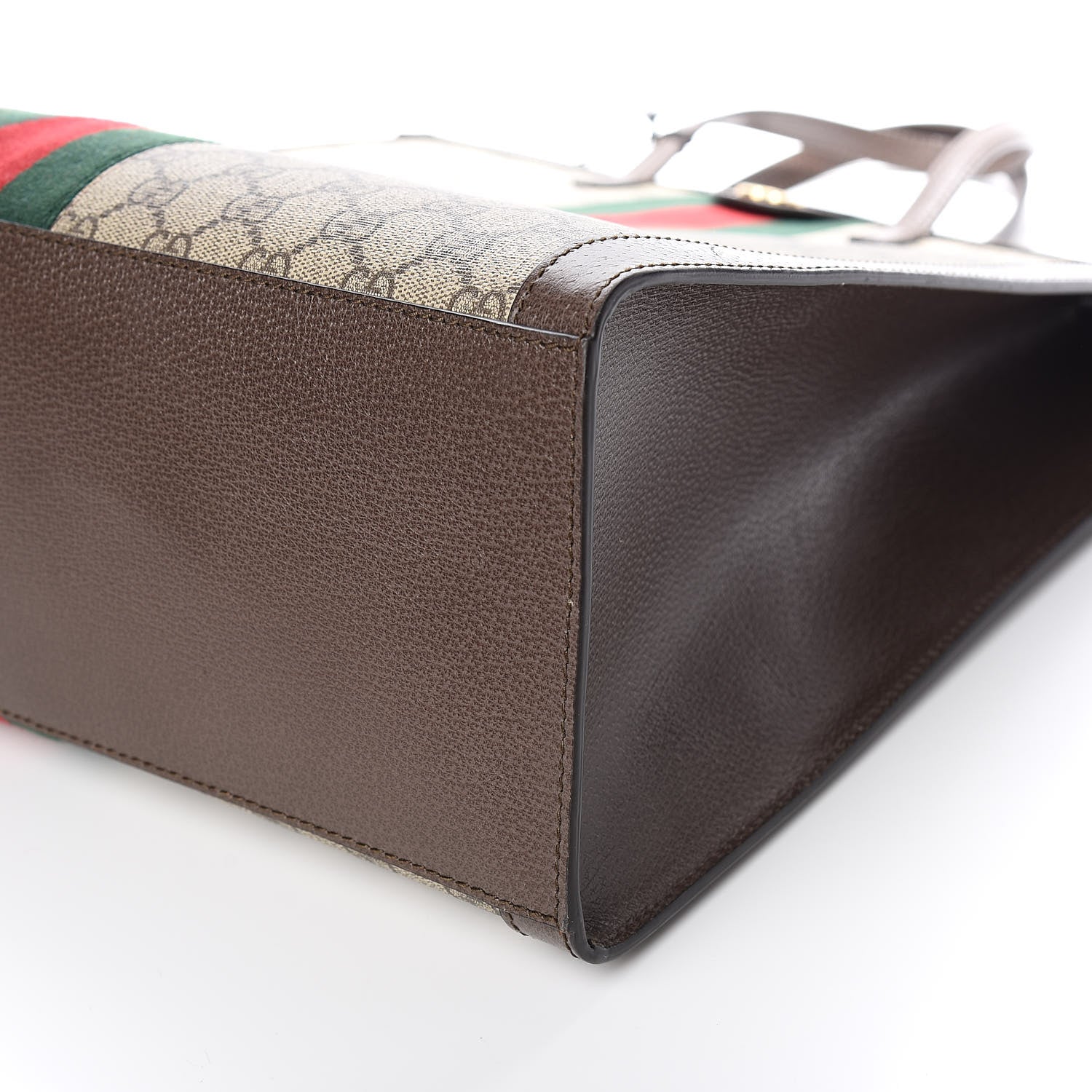 Gucci GG Supreme Monogram Web Ophidia Vertical Tote Brown 9 of 12
