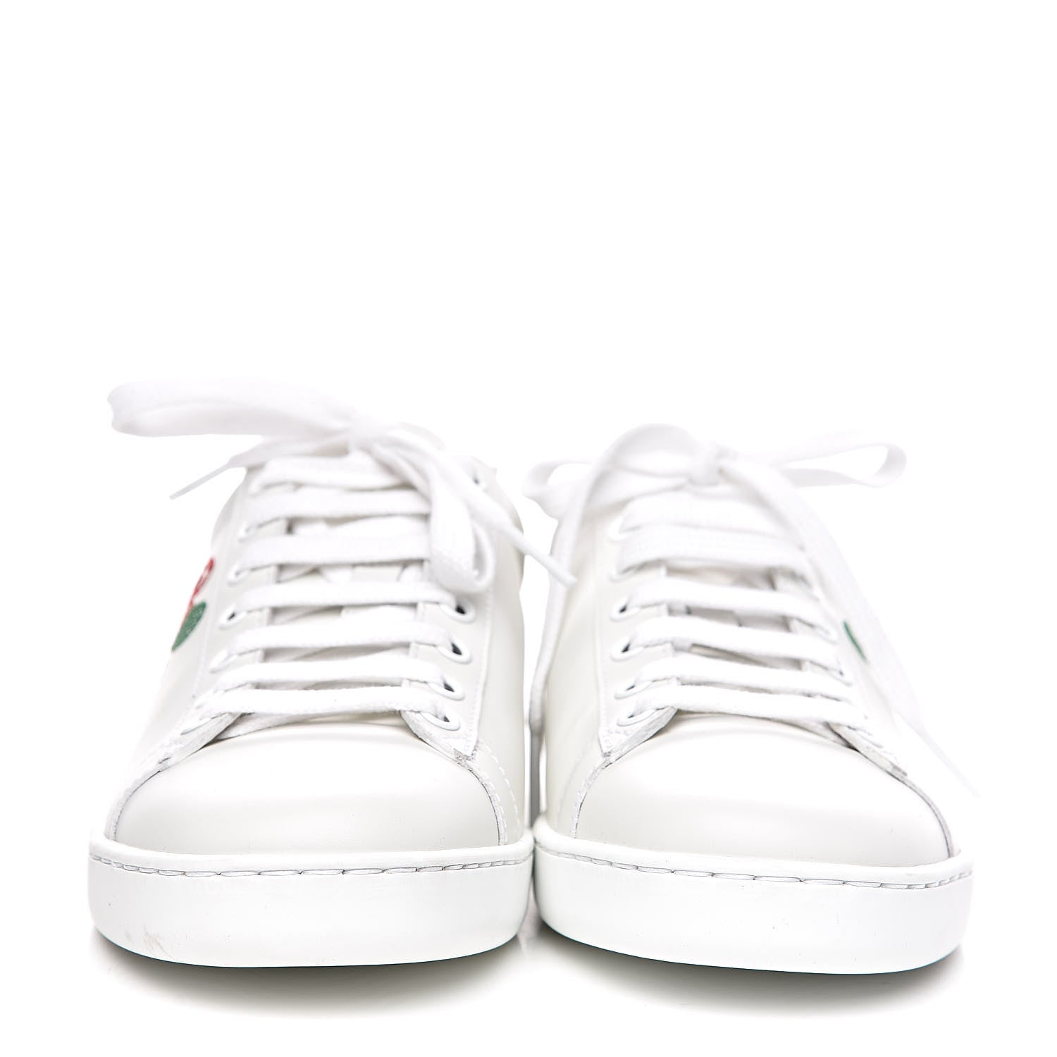 Gucci Calfskin Miro Soft Tennis Embroidered Womens Ace Sneakers 36 White Rio Blue 2 of 11