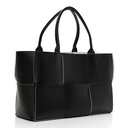 Bottega Veneta Nappa Maxi Intrecciato Arco Tote Black White 2 of 16