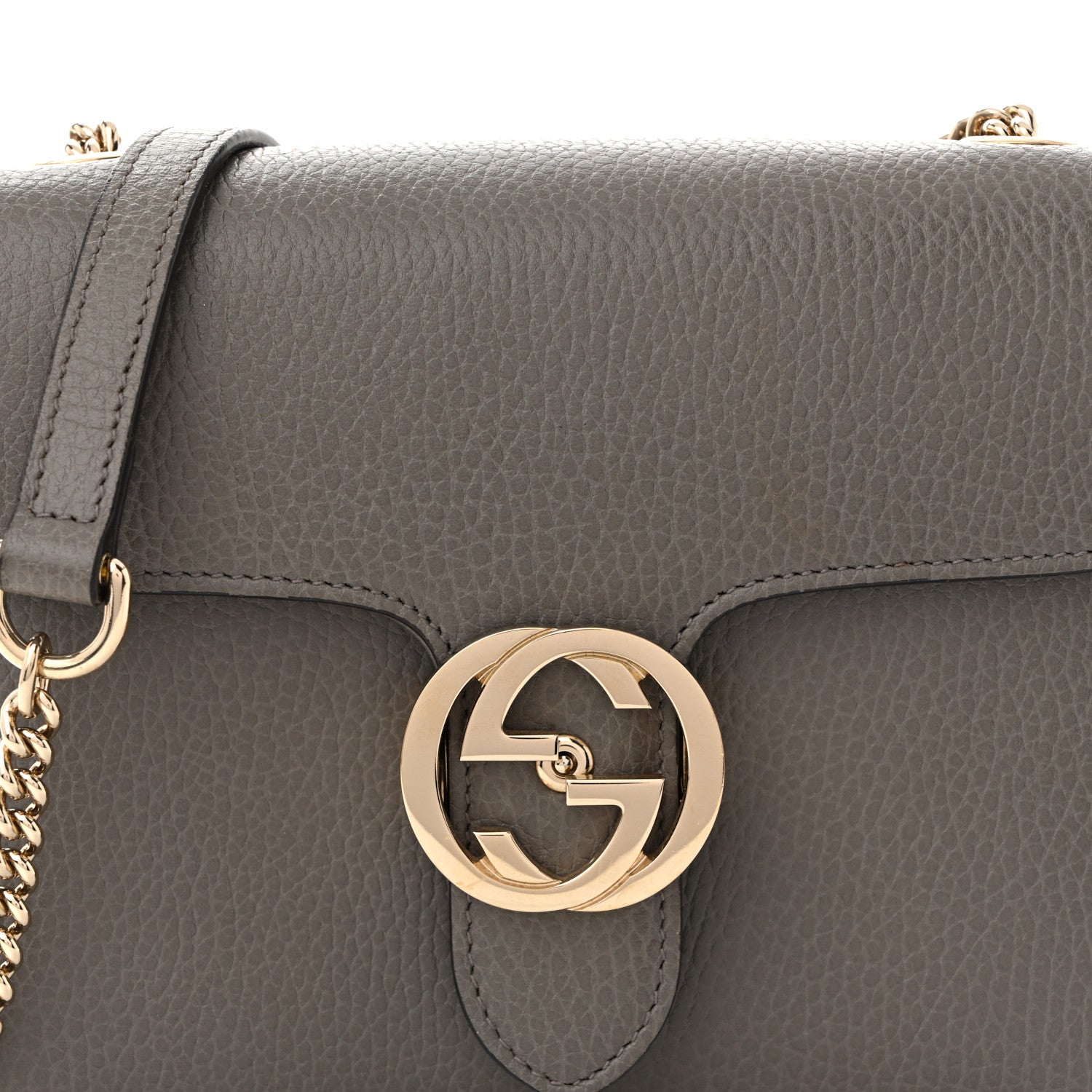 Gucci Dollar Calfskin Small Interlocking G Shoulder Bag Loess 8 of 11