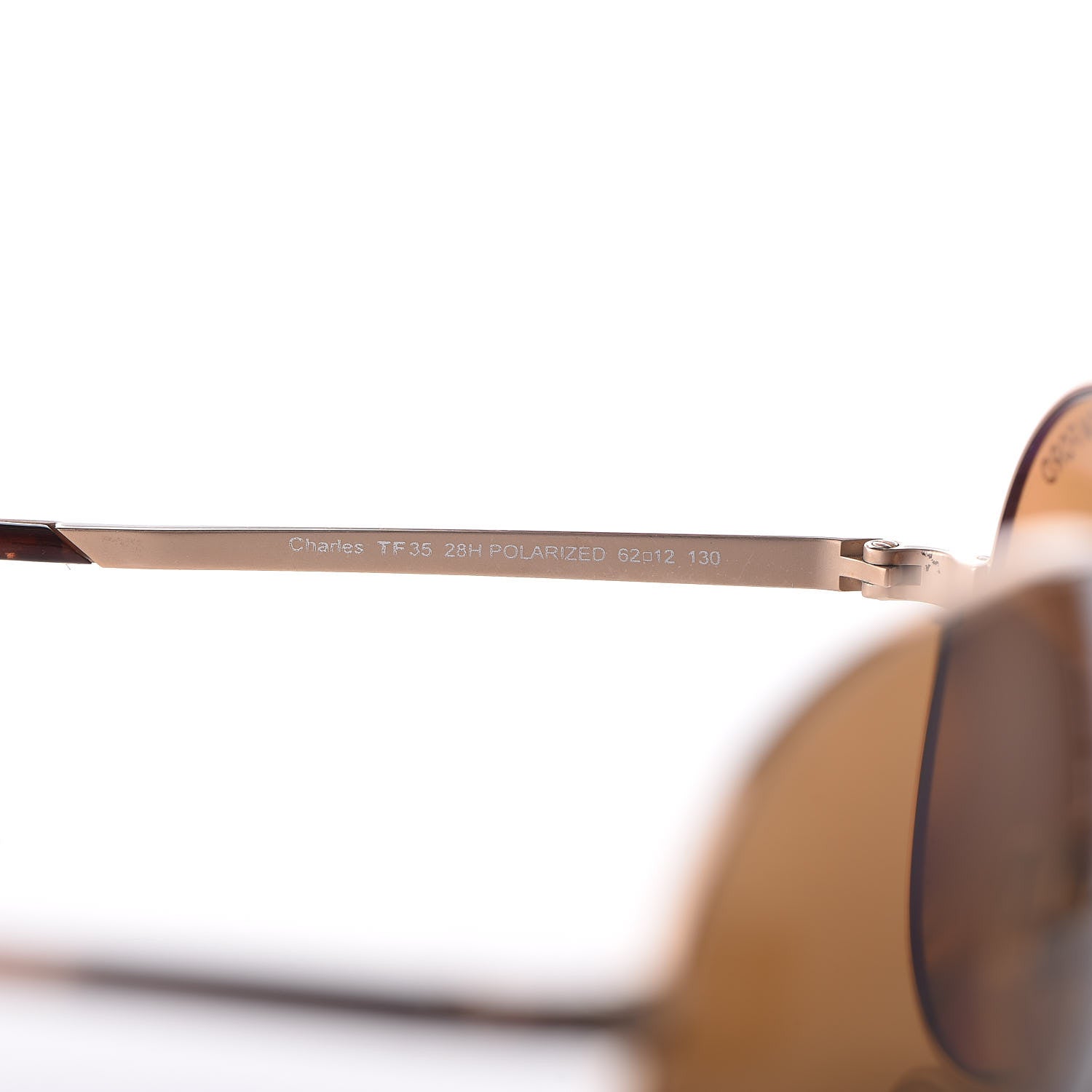 Tom Ford Metal Polarized Charles Aviator Sunglasses TF35 Gold 6 of 7