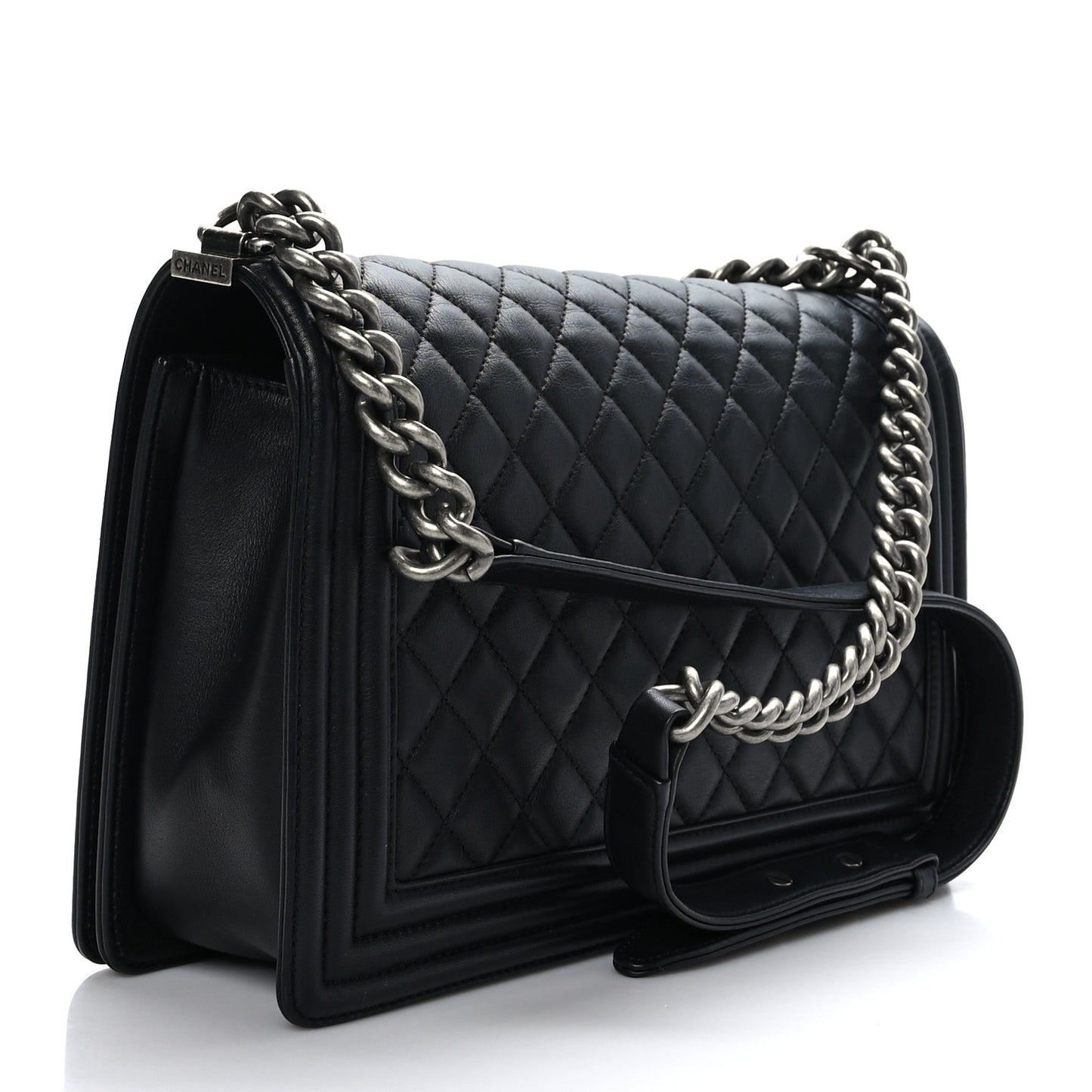 Calsfkin Quilted New Medium Boy Flap Black