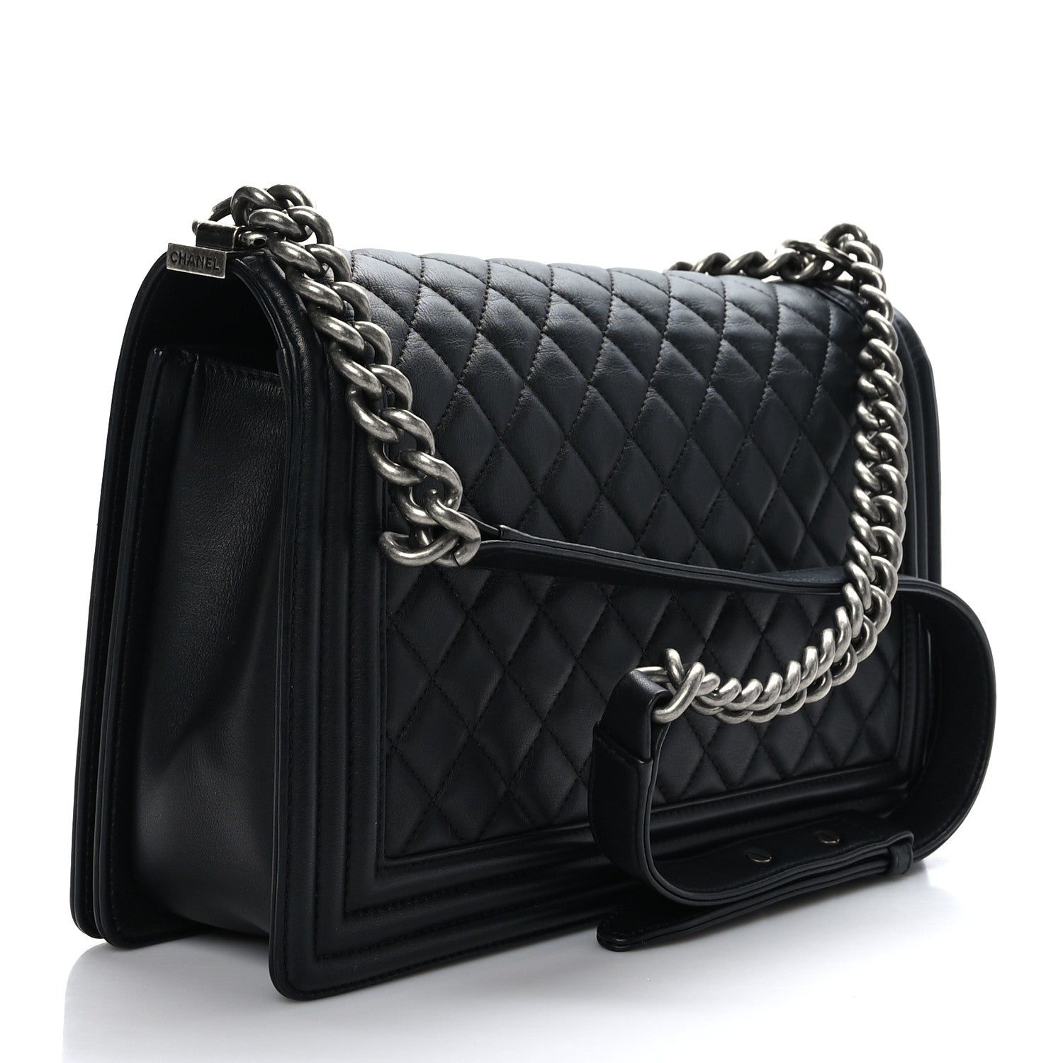 Chanel Calsfkin Quilted New Medium Boy Flap Black 3 of 9