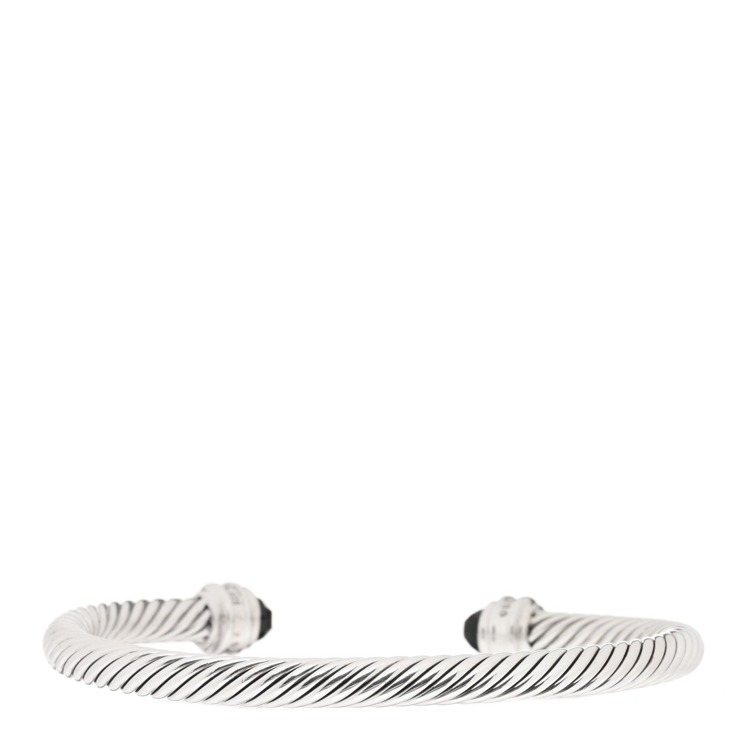David Yurman Sterling Silver Diamond Black Onyx 5mm Cable Classics Princess Bracelet 2 of 3