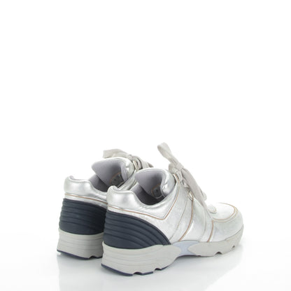 Chanel Metallic Lambskin CC Sneakers 38 Silver 4 of 7