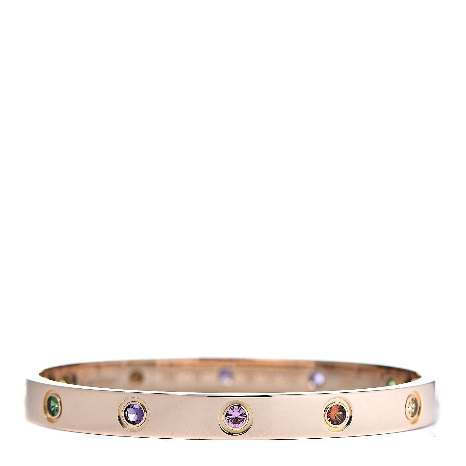 Cartier 18K Pink Gold Sapphire Garnet Amethyst LOVE Bracelet 16 1 of 7