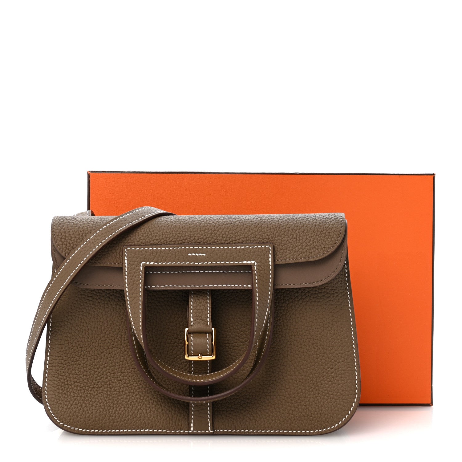 Hermes Taurillon Clemence Halzan 25 Etoupe 12 of 12