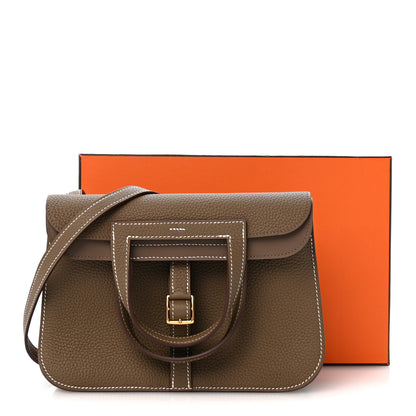 Hermes Taurillon Clemence Halzan 25 Etoupe 12 of 12