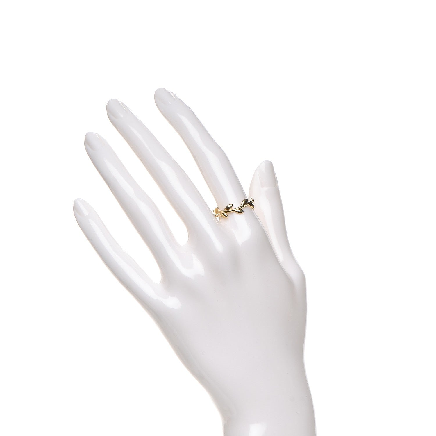 Tiffany 18K Yellow Gold Narrow Paloma Picasso Olive Leaf Band Ring 54 7 2 of 5