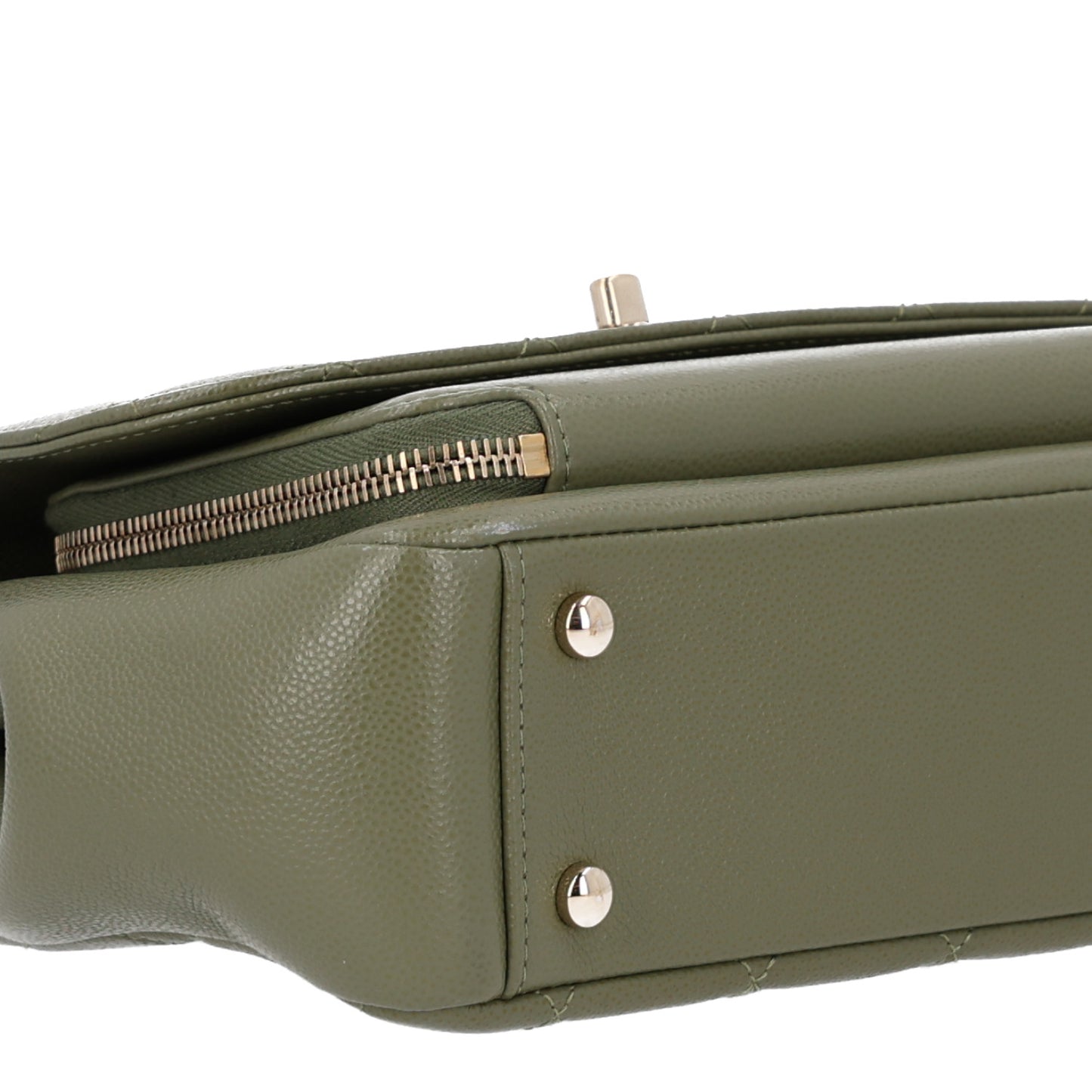 Caviar Quilted Medium Business Affinity Flap Green