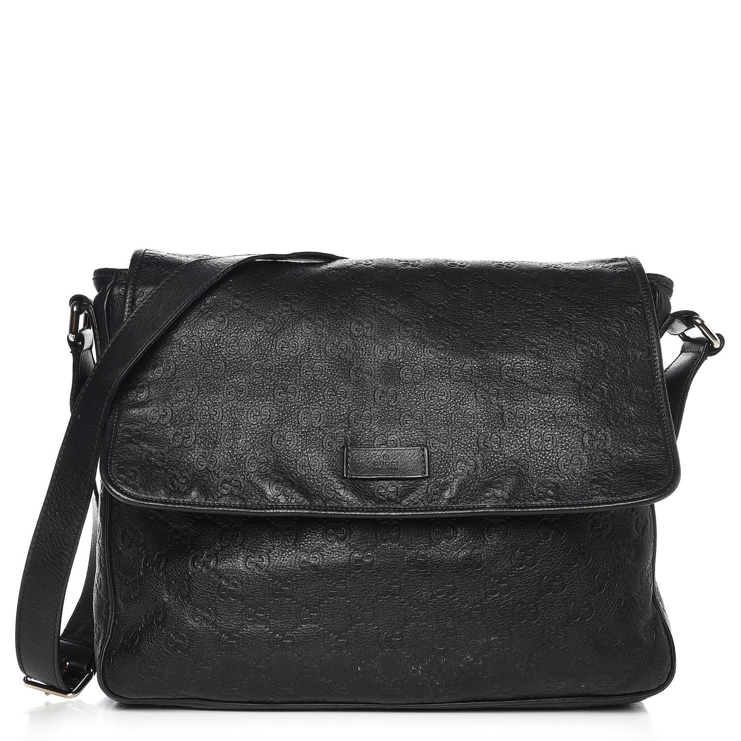 Guccissima Medium Flap Messenger Bag Black