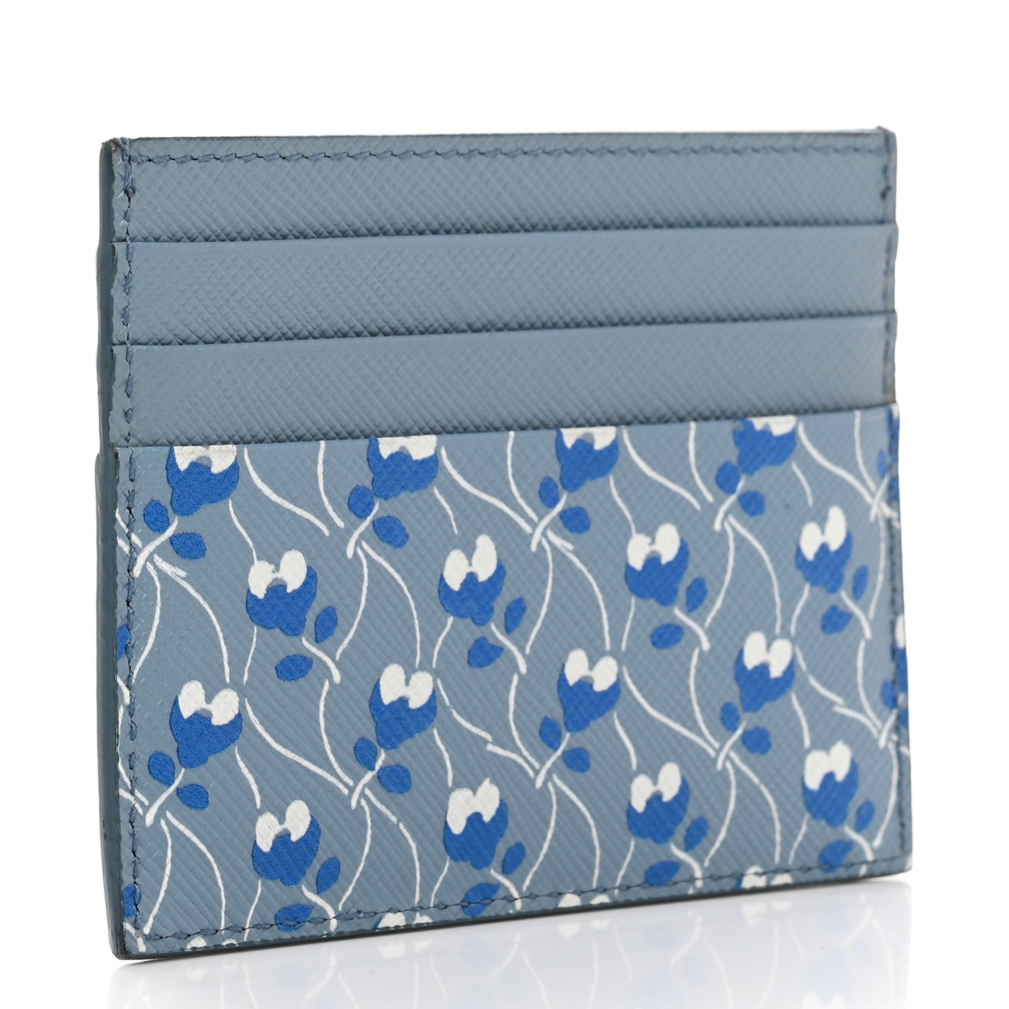 Saffiano Ramage Triangle Card Holder Light Blue