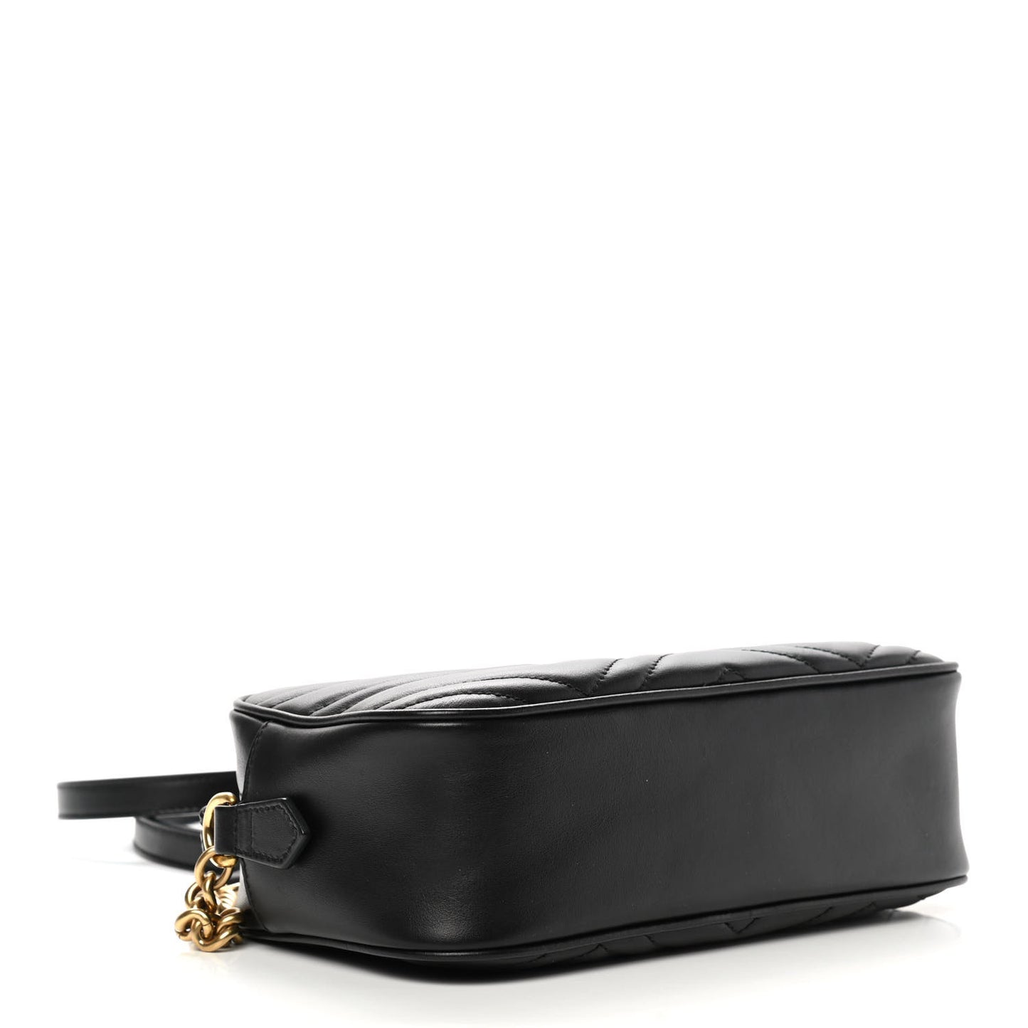 Calfskin Matelasse Small GG Marmont Chain Shoulder Bag Black