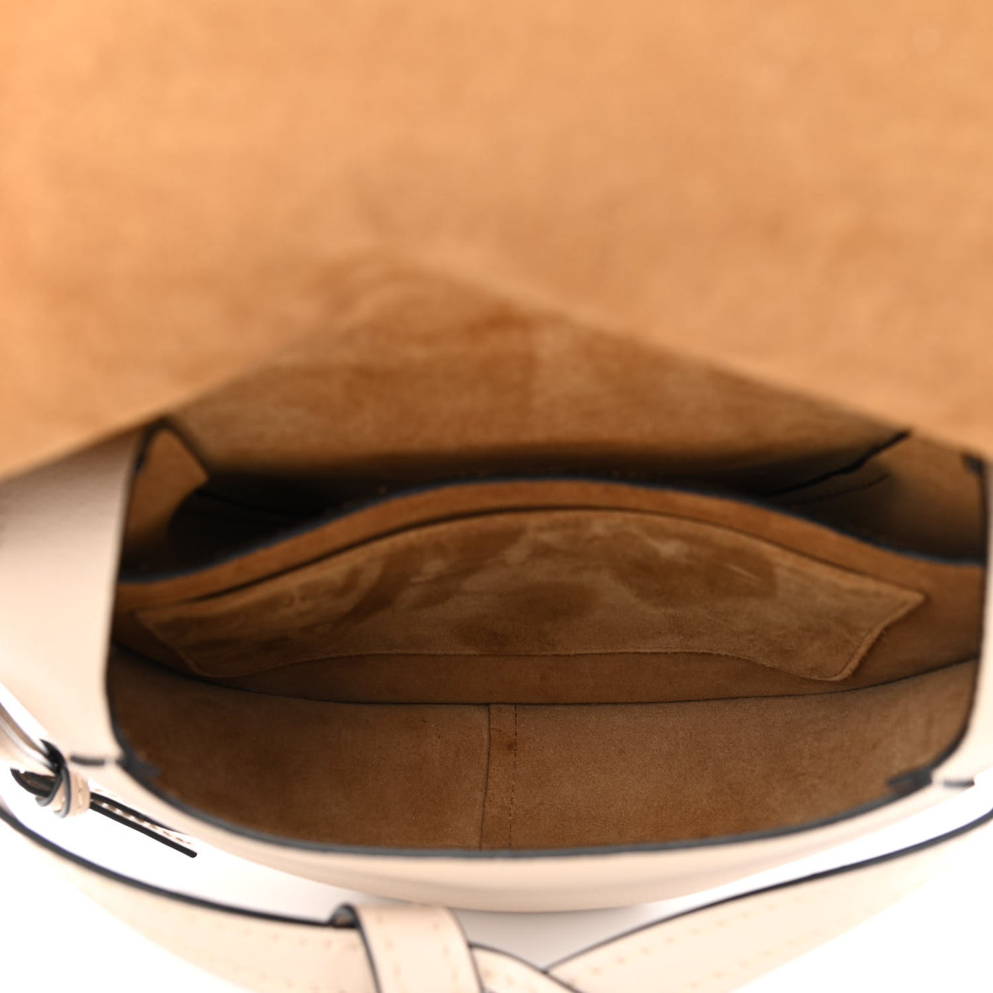 Grained Calfskin Small Gate Crossbody Bag Light Oat