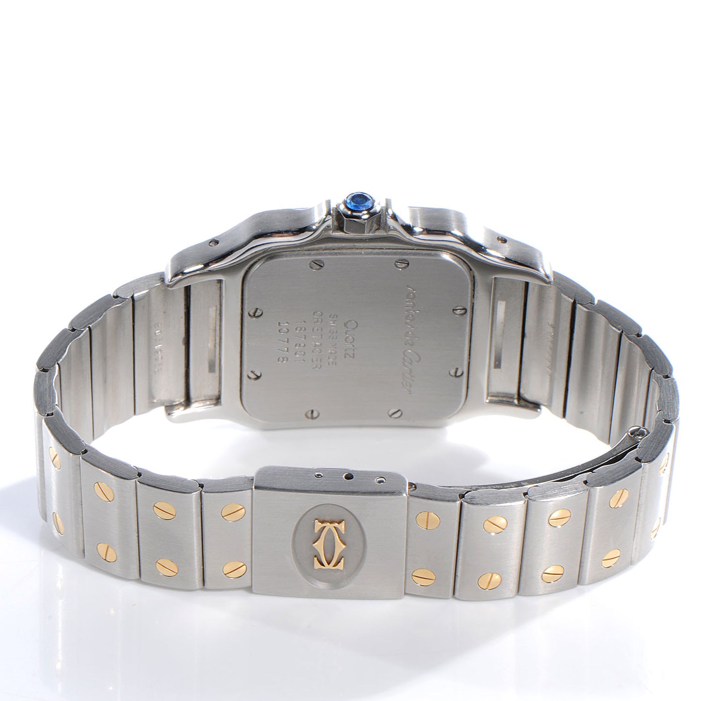 Stainless Steel 18K Yellow Gold 29mm Santos De Galbee Quartz Watch