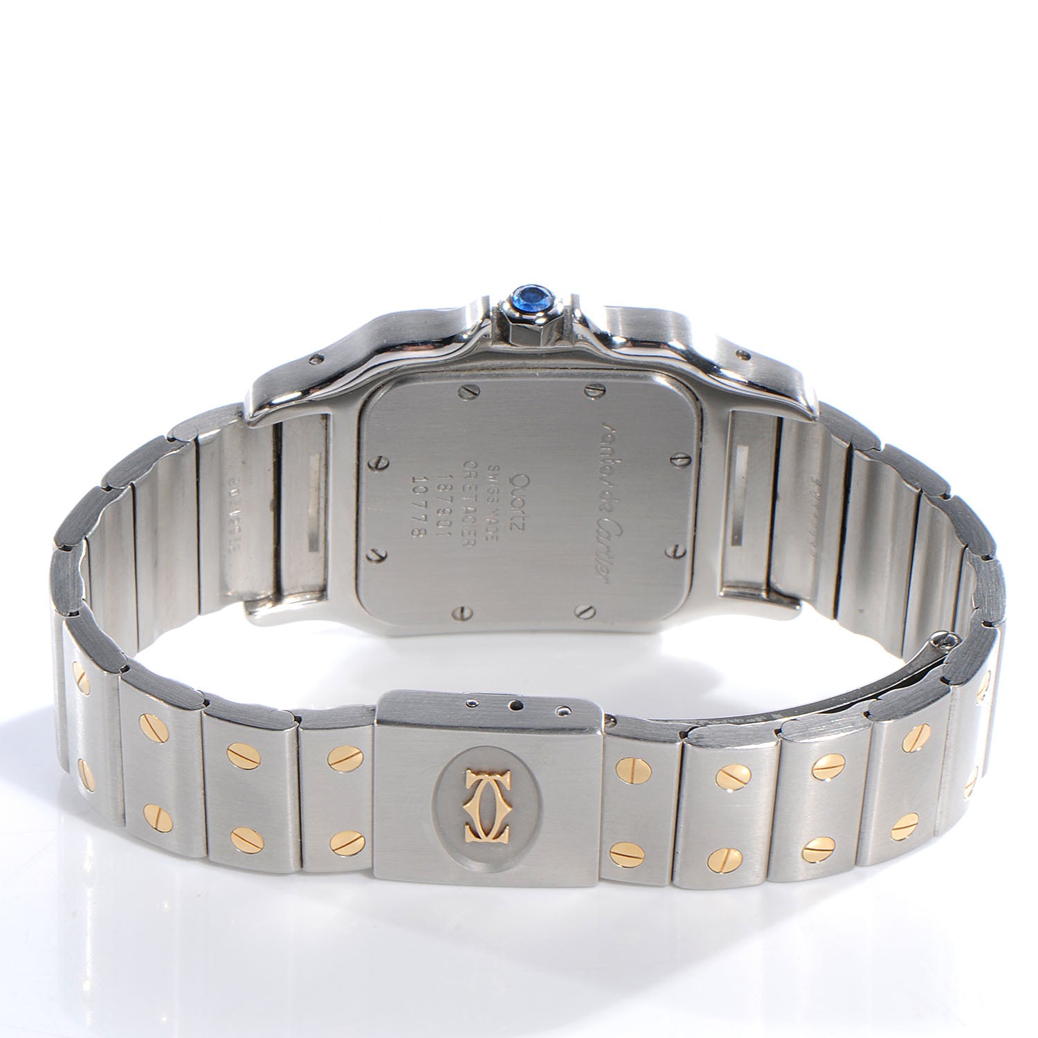 Cartier Stainless Steel 18K Yellow Gold 29mm Santos De Galbee Quartz Watch 3 of 7