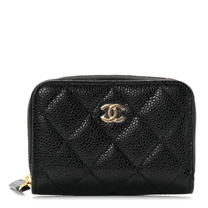 Chanel Caviar Quilted Zip Coin Purse Black 1 of 7
