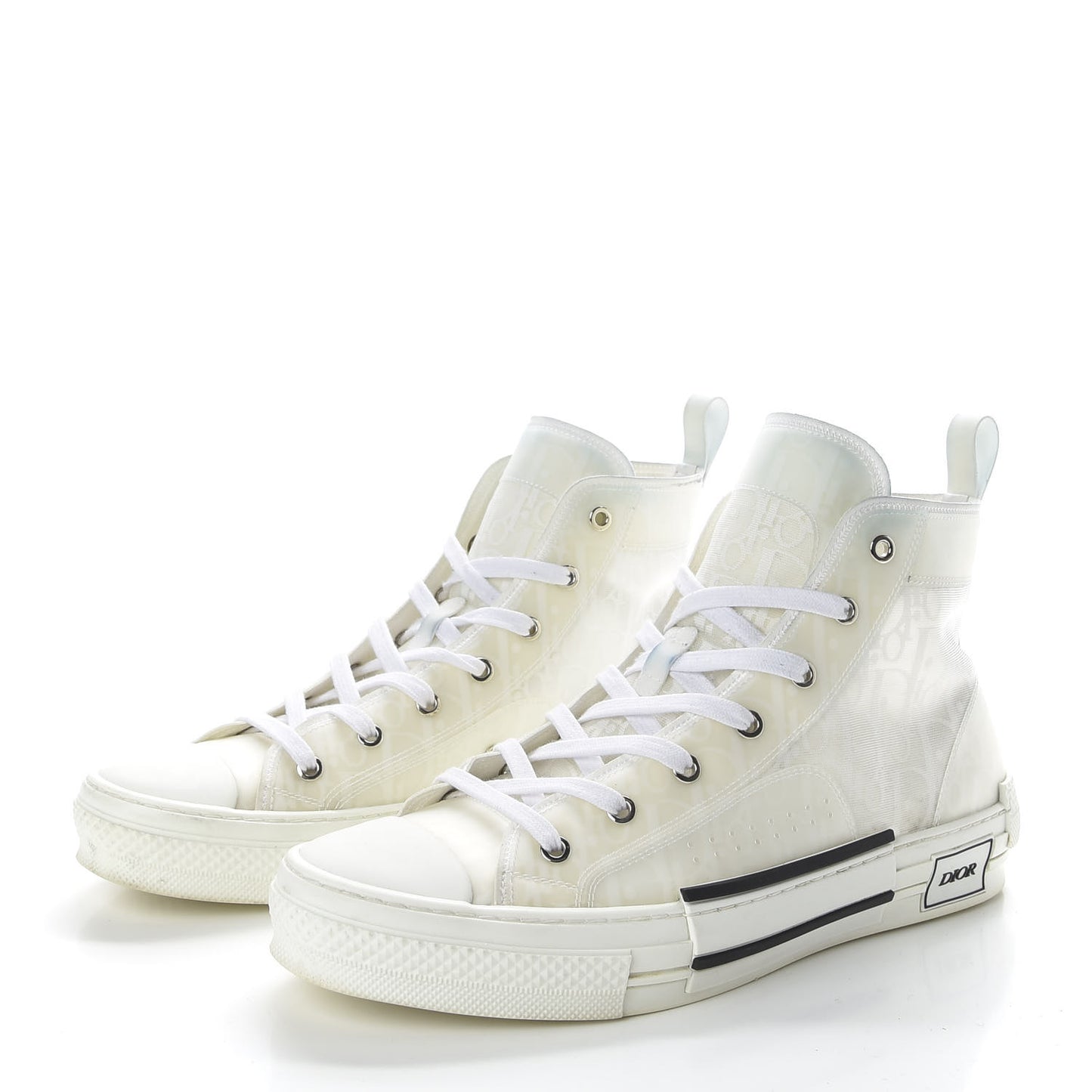Technical Canvas Oblique Mens B23 High Top Sneakers 43 White