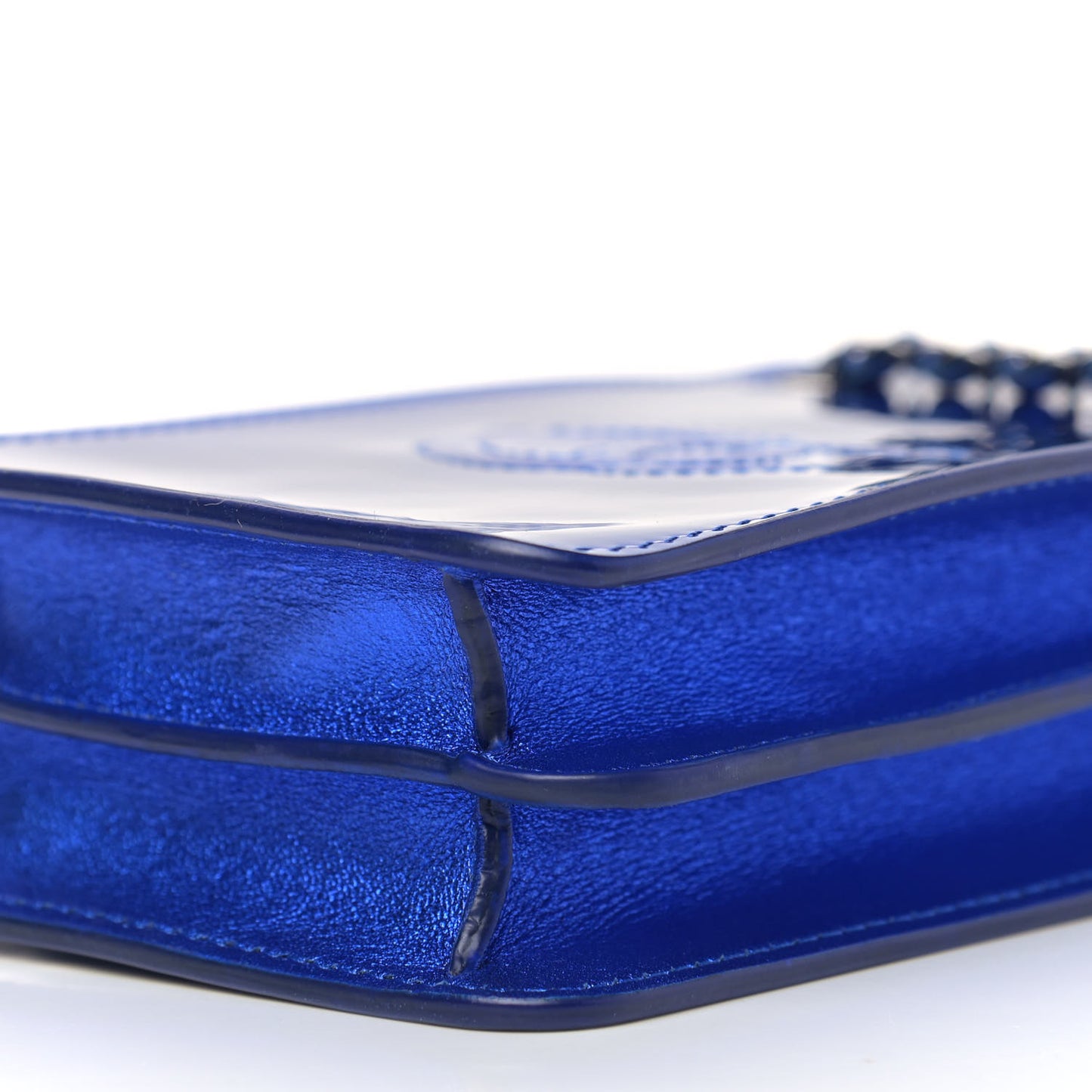 Metallic Patent Crossbody CC Phone Holder Blue