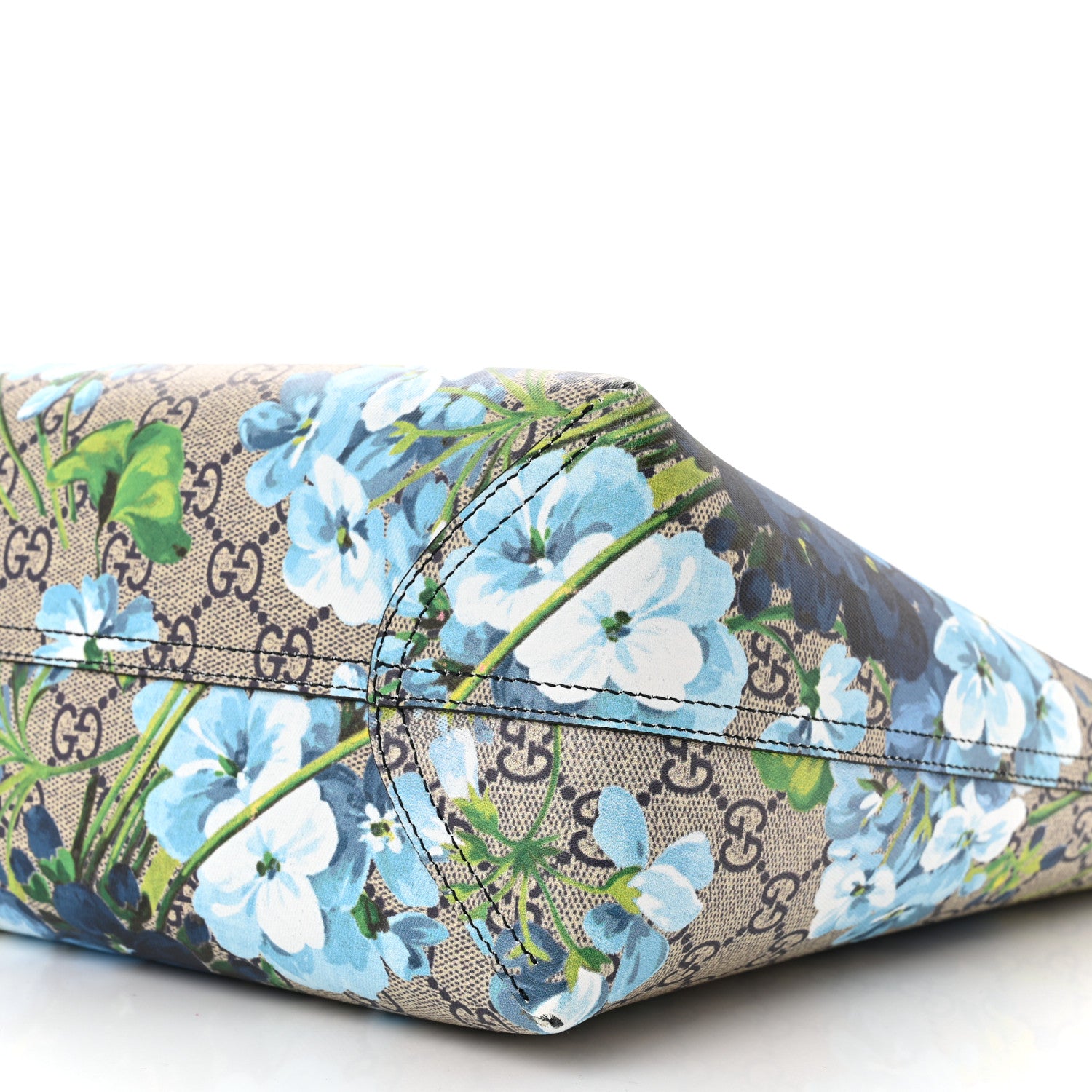 Gucci GG Supreme Monogram Blooms Medium Reversible Tote Beige Blue Navy 15 of 17