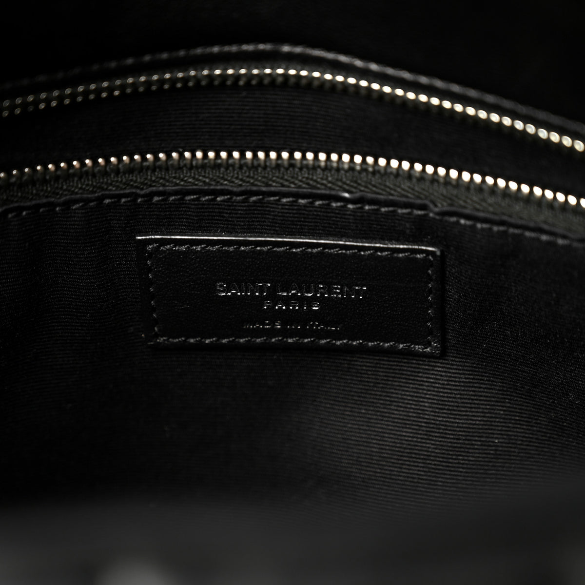 Saint Laurent Lambskin Quilted Medium Loulou Puffer Monogram Chain Satchel Black 6 of 10