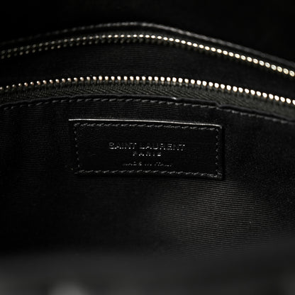 Saint Laurent Lambskin Quilted Medium Loulou Puffer Monogram Chain Satchel Black 6 of 10