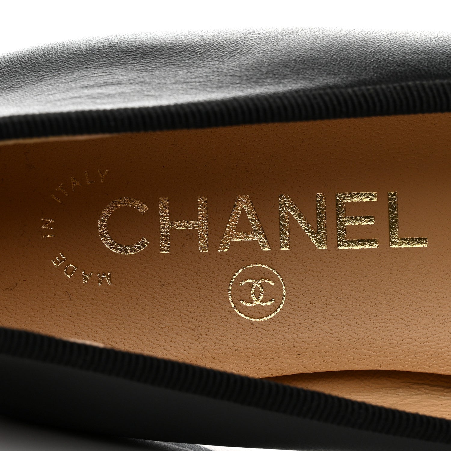 Chanel Lambskin Patent Cap Toe CC Ballerina Flats 37 Black 7 of 9