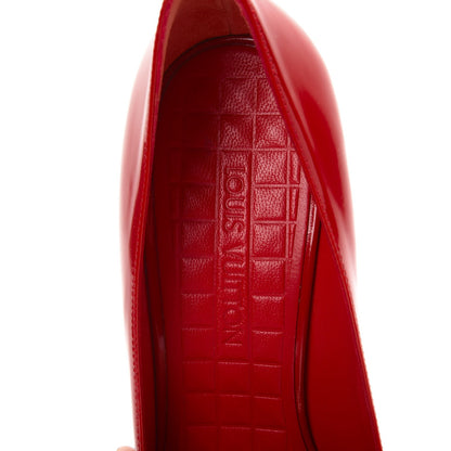 Louis Vuitton Patent Pumps 38.5 Red Silver 9 of 15