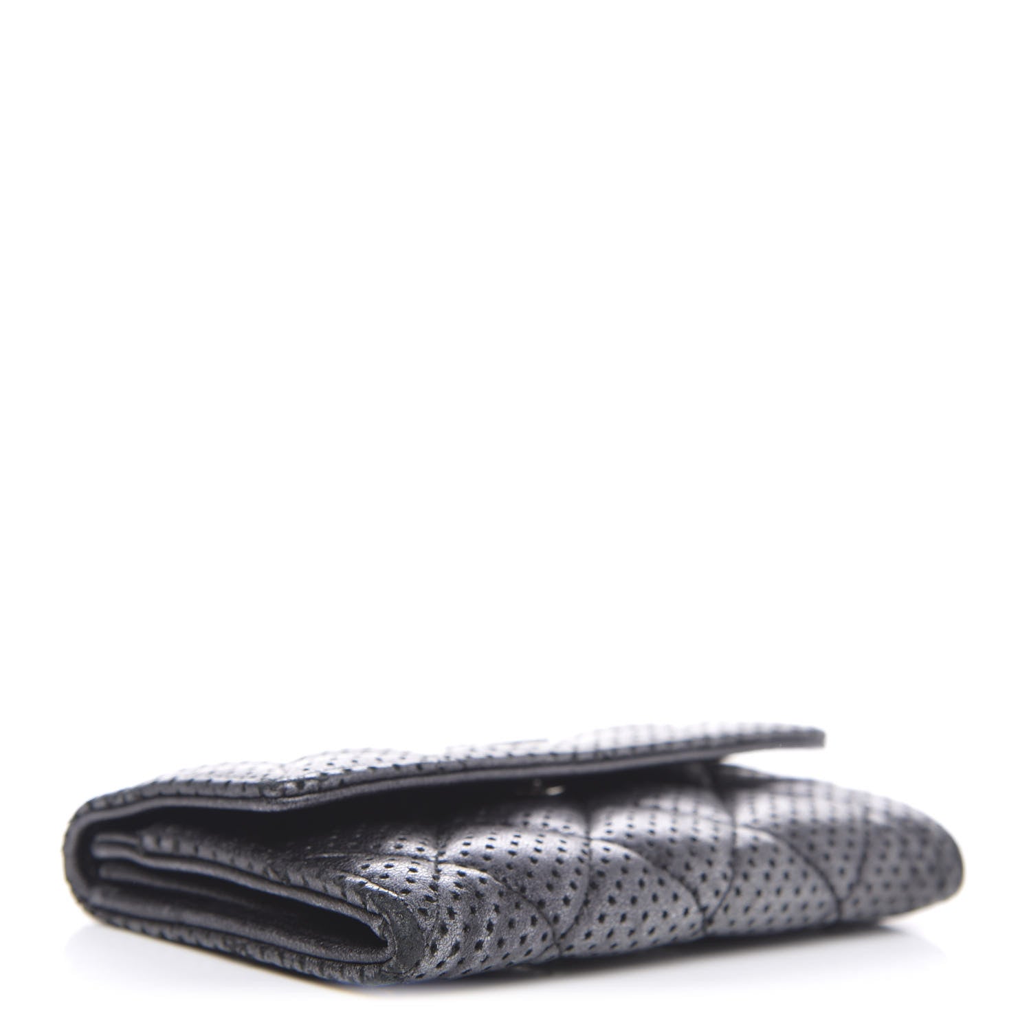 Chanel Lambskin Perforated Quilted Card Holder Grey 4 of 11